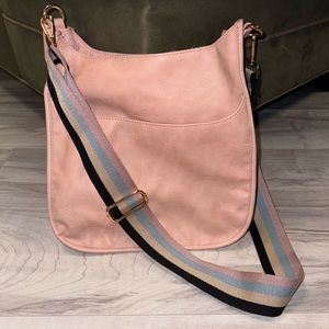 Ahdorned vegan leather crossbody bag in pink